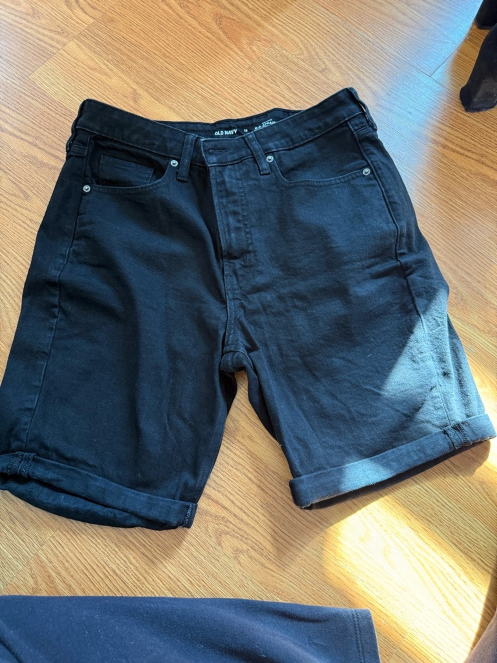 Old Navy Black Cuffed Denim Shorts - Women's